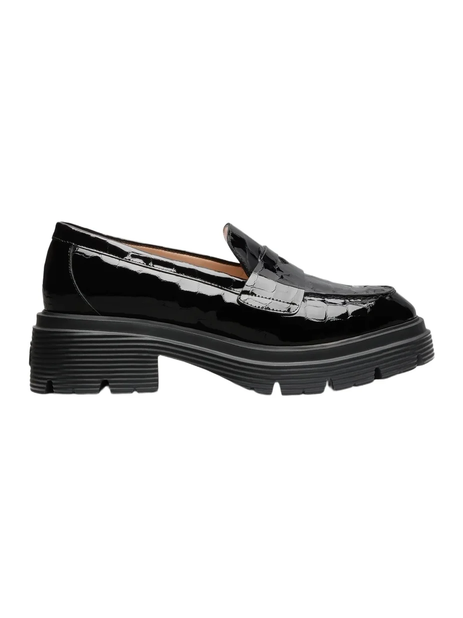 Women's Hudson 20MM Croc-Embossed Patent Leather Penny Loafers