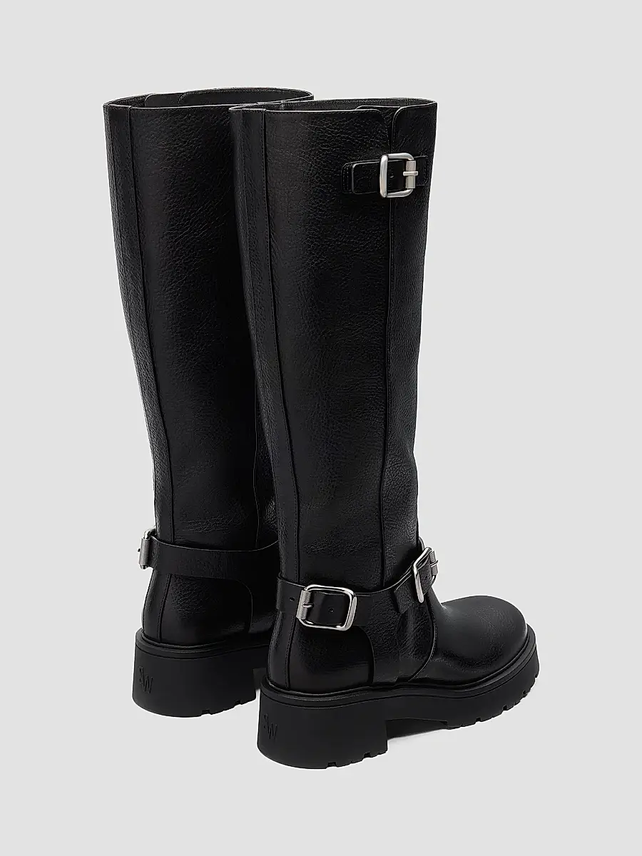Stuart Weitzman Women's Ren Moto Leather Knee-High Boots | Thumbnail 3 Stuart Weitzman Women's Ren Moto Leather Knee-High Boots | Thumbnail 3