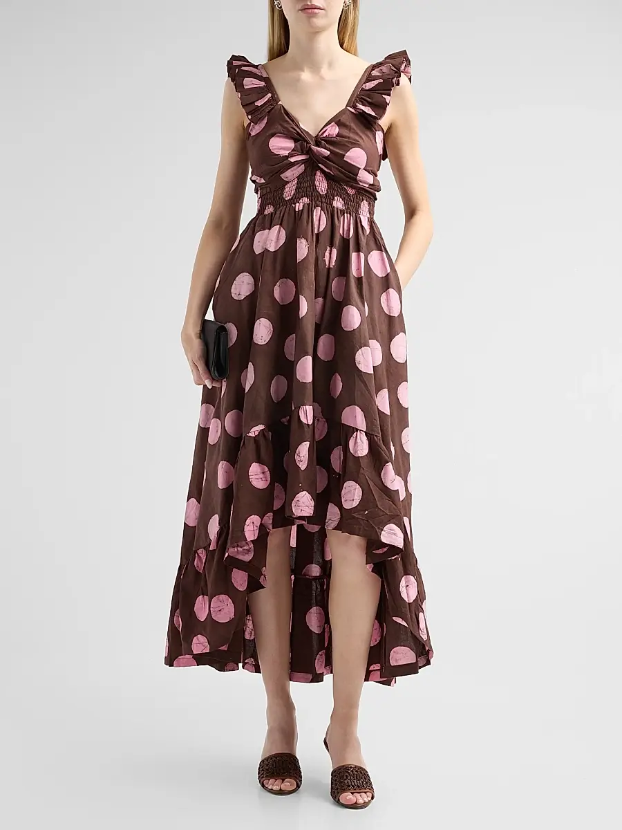 Elisamama Women's Ibukun Polka Dot Midi Dress | Thumbnail 2 Elisamama Women's Ibukun Polka Dot Midi Dress | Thumbnail 2