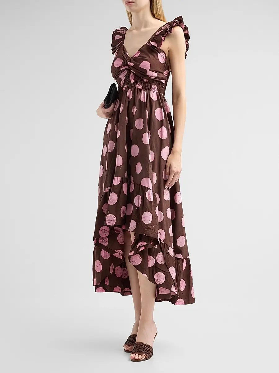 Elisamama Women's Ibukun Polka Dot Midi Dress | Thumbnail 4 Elisamama Women's Ibukun Polka Dot Midi Dress | Thumbnail 4