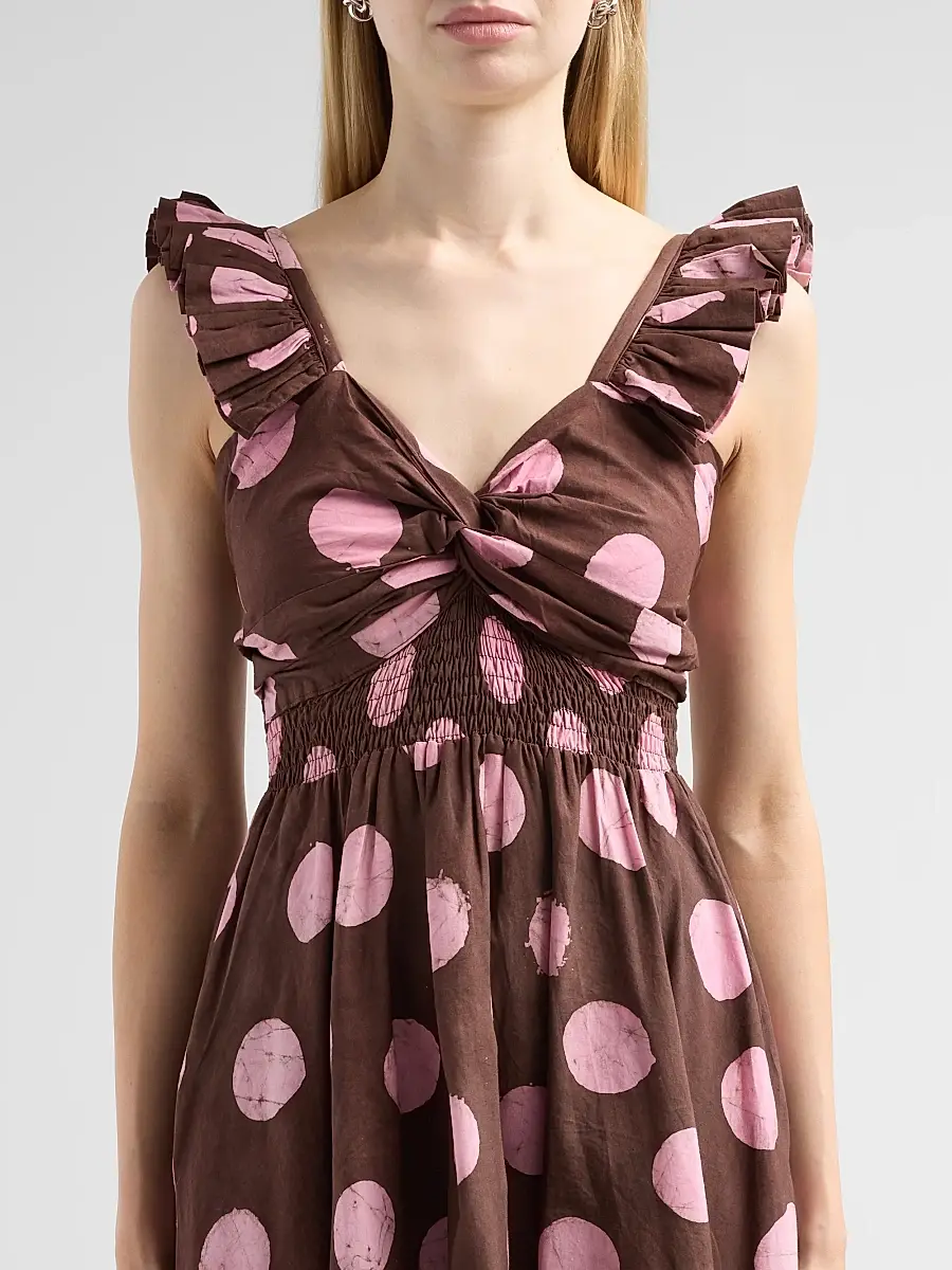 Elisamama Women's Ibukun Polka Dot Midi Dress | Thumbnail 5 Elisamama Women's Ibukun Polka Dot Midi Dress | Thumbnail 5