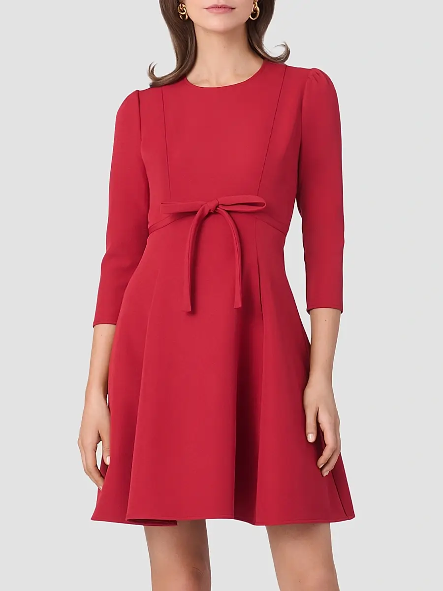 Shoshanna Women's Cindy Crêpe Bow Mini Dress | Thumbnail 2 Shoshanna Women's Cindy Crêpe Bow Mini Dress | Thumbnail 2