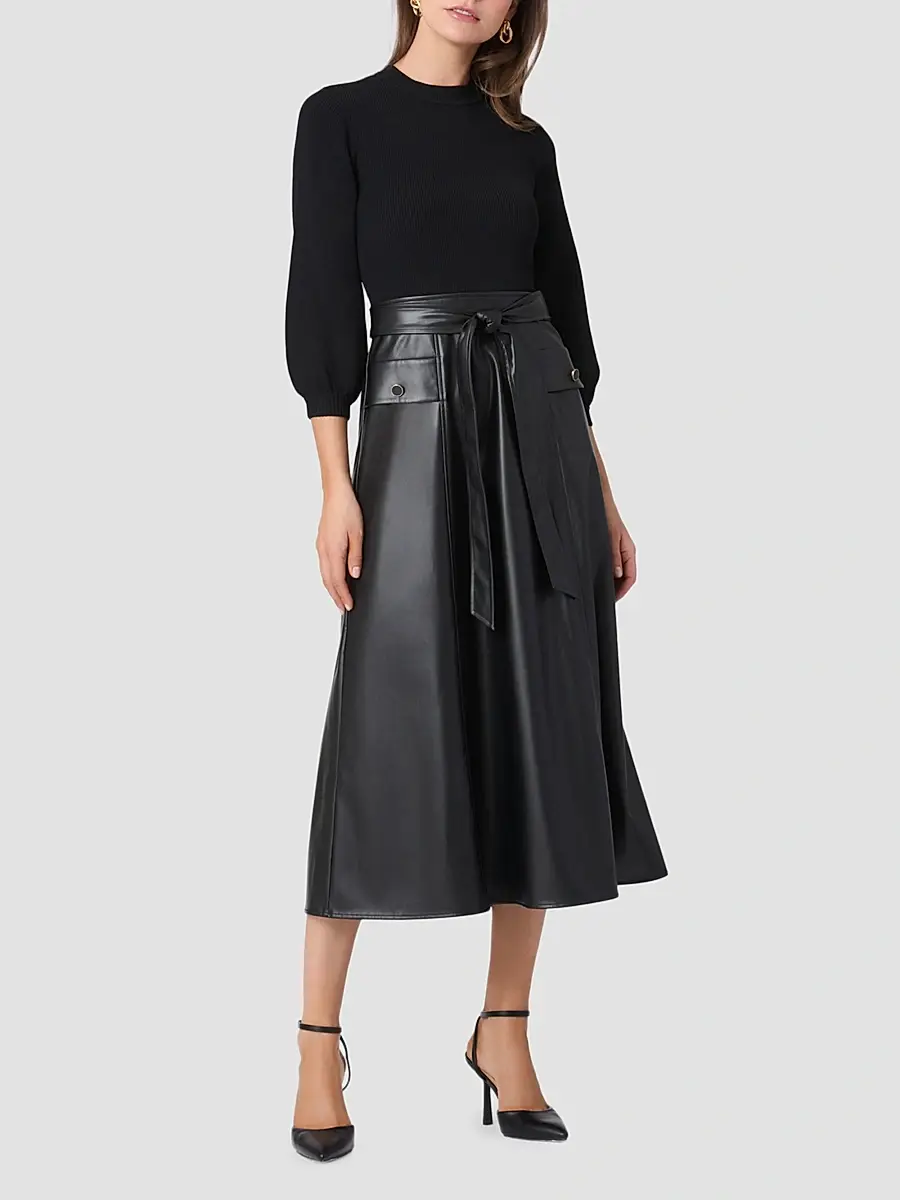 Shoshanna Women's Aspen Mix Media Midi Dress | Thumbnail 2 Shoshanna Women's Aspen Mix Media Midi Dress | Thumbnail 2