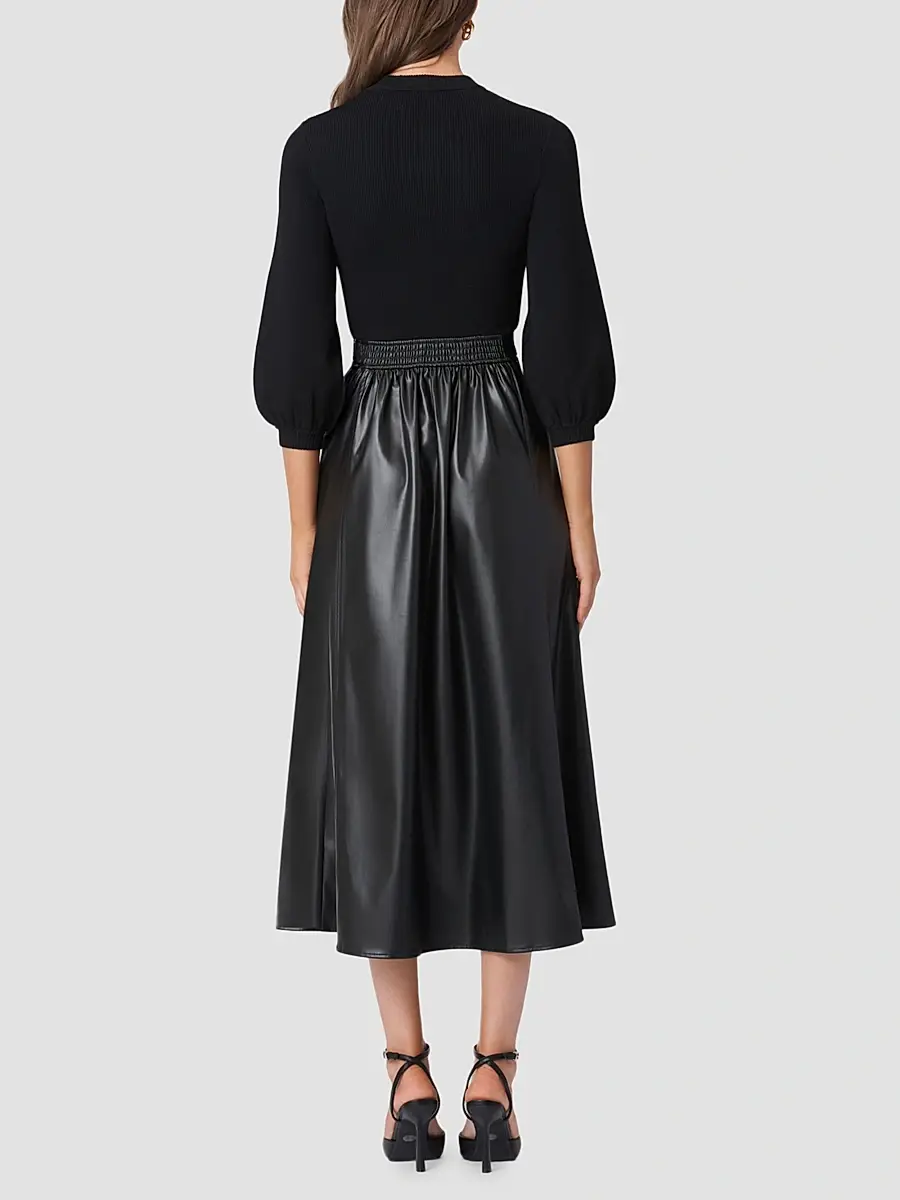 Shoshanna Women's Aspen Mix Media Midi Dress | Thumbnail 3 Shoshanna Women's Aspen Mix Media Midi Dress | Thumbnail 3