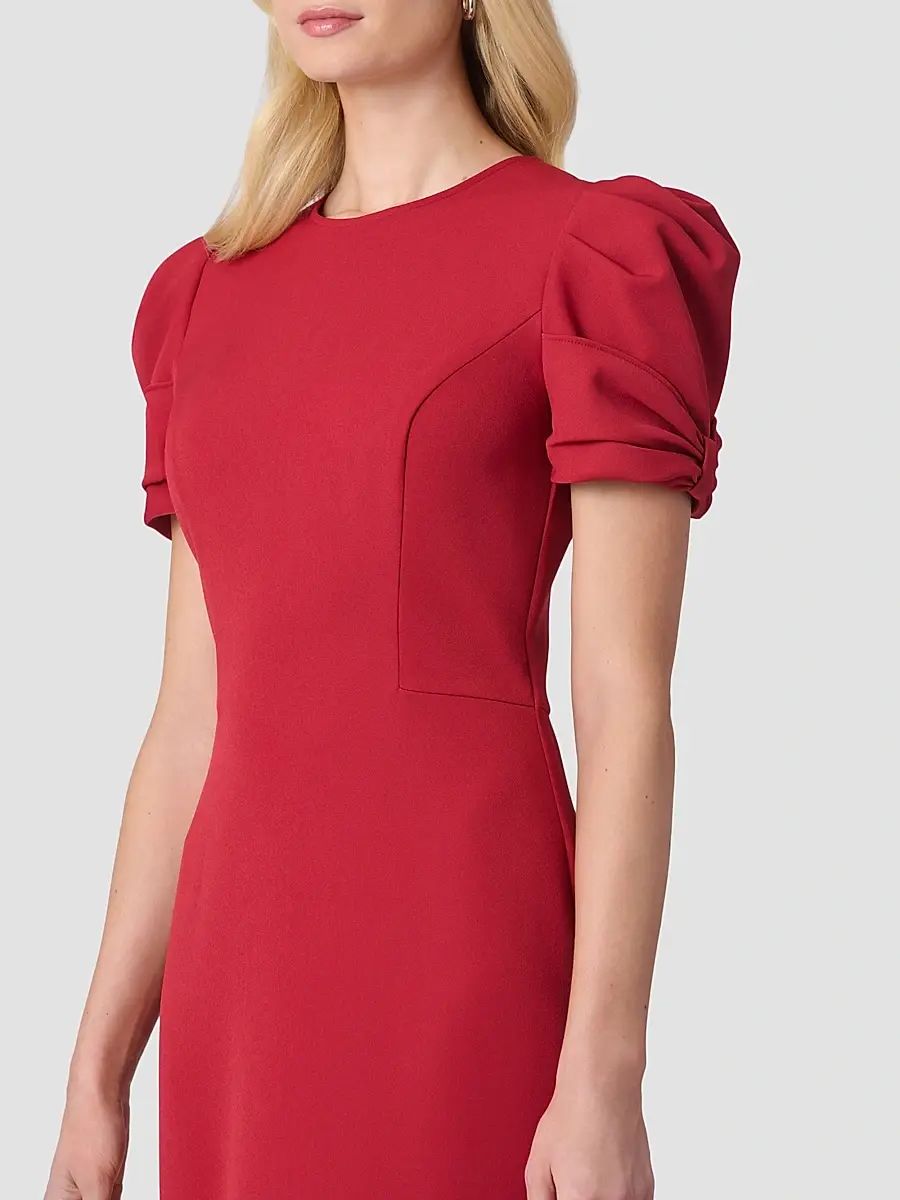 Shoshanna Women's Hartley Crepe Flounce Midi Dress | Thumbnail 4