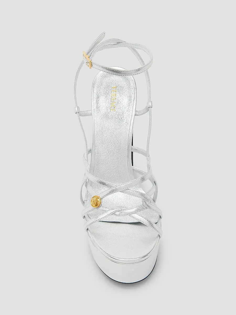 Versace Women's Medusa 140MM Leather Platform Sandals | Thumbnail 4 Versace Women's Medusa 140MM Leather Platform Sandals | Thumbnail 4