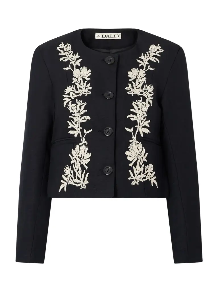S.S. Daley Ophelia cropped embroidered woven jacket
