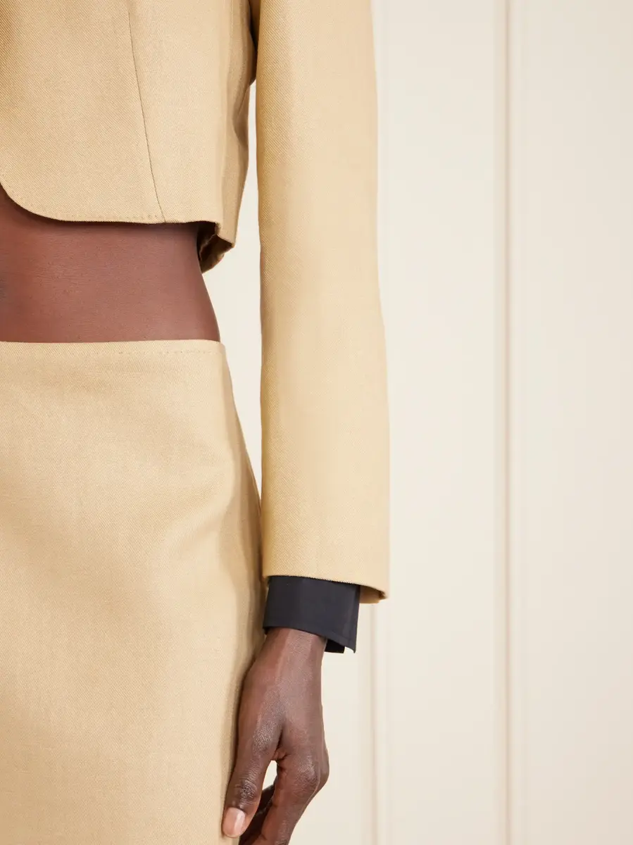 Max Mara Cropped linen-twill blazer | Thumbnail 5 Max Mara Cropped linen-twill blazer | Thumbnail 5