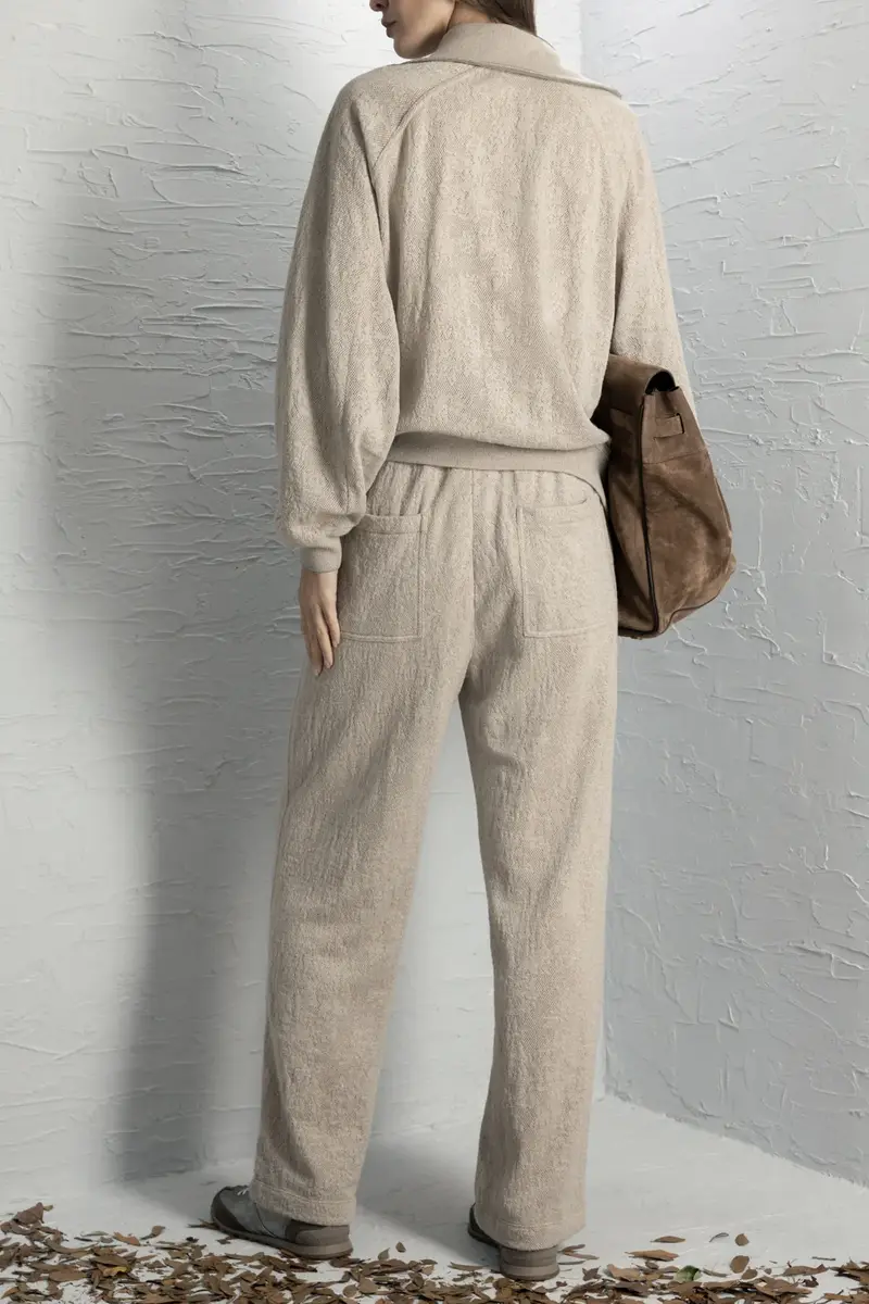 Brunello Cucinelli Long Sleeve Knit Pullover - Beige | Thumbnail 3 Brunello Cucinelli Long Sleeve Knit Pullover - Beige | Thumbnail 3