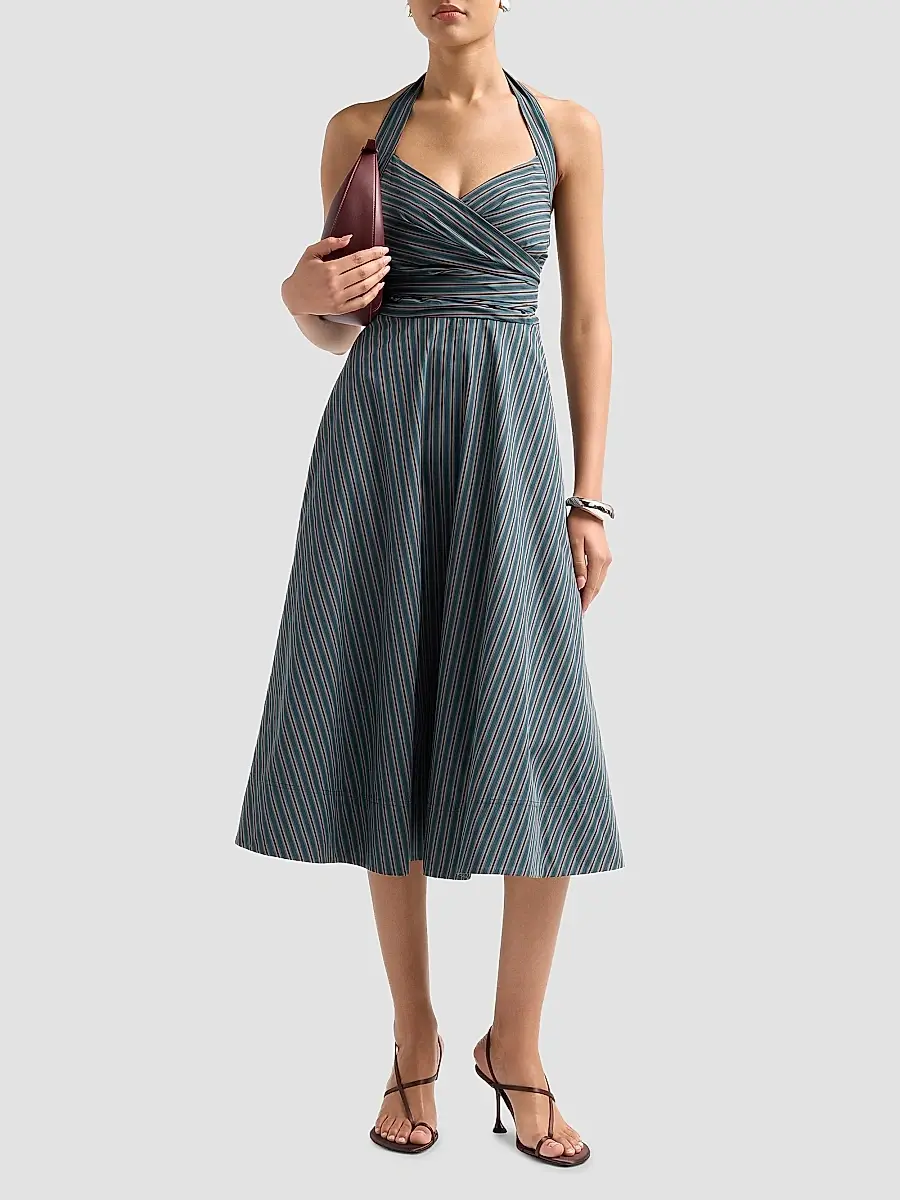A.L.C. A. L.C. Women's Magnolia Striped Cotton A-Line Midi Dress | Thumbnail 2 A.L.C. A. L.C. Women's Magnolia Striped Cotton A-Line Midi Dress | Thumbnail 2