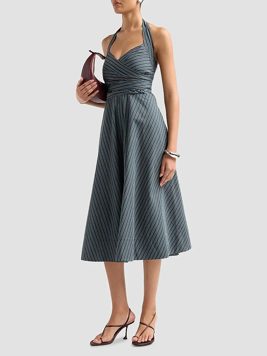 A.L.C. A. L.C. Women's Magnolia Striped Cotton A-Line Midi Dress | Thumbnail 4 A.L.C. A. L.C. Women's Magnolia Striped Cotton A-Line Midi Dress | Thumbnail 4
