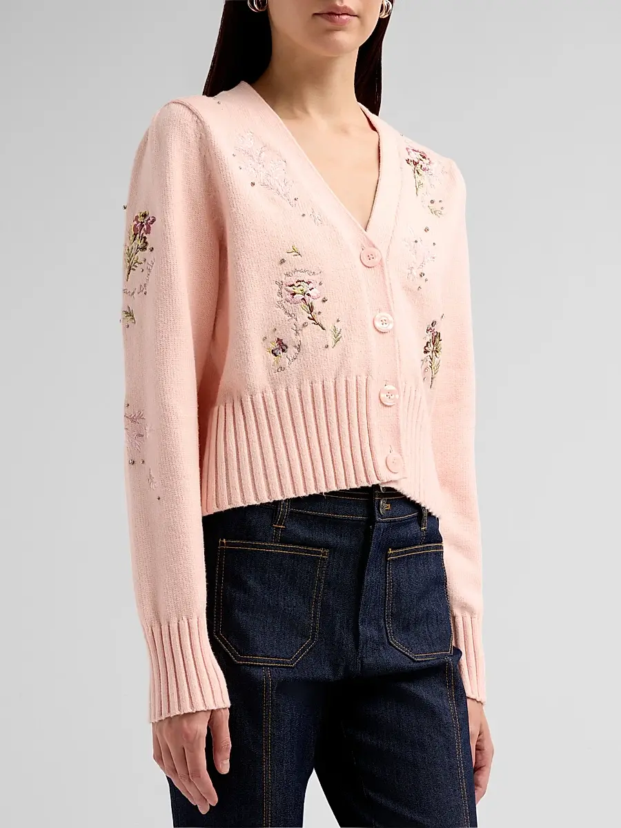 Cinq à Sept Women's Love Letter Floral Cardigan | Thumbnail 4 Cinq à Sept Women's Love Letter Floral Cardigan | Thumbnail 4