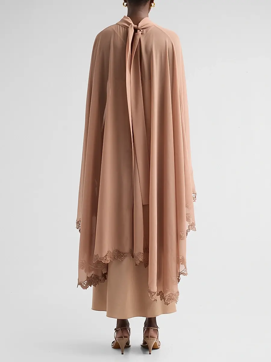 Kobi Halperin Women's Carmen Satin A-Line Cape Maxi Dress | Thumbnail 3