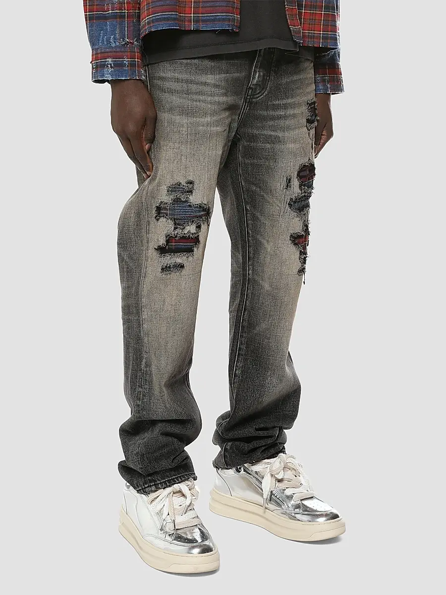 Purple Brand Men's Rip & Repair Straight Jeans | Thumbnail 3 Purple Brand Men's Rip & Repair Straight Jeans | Thumbnail 3