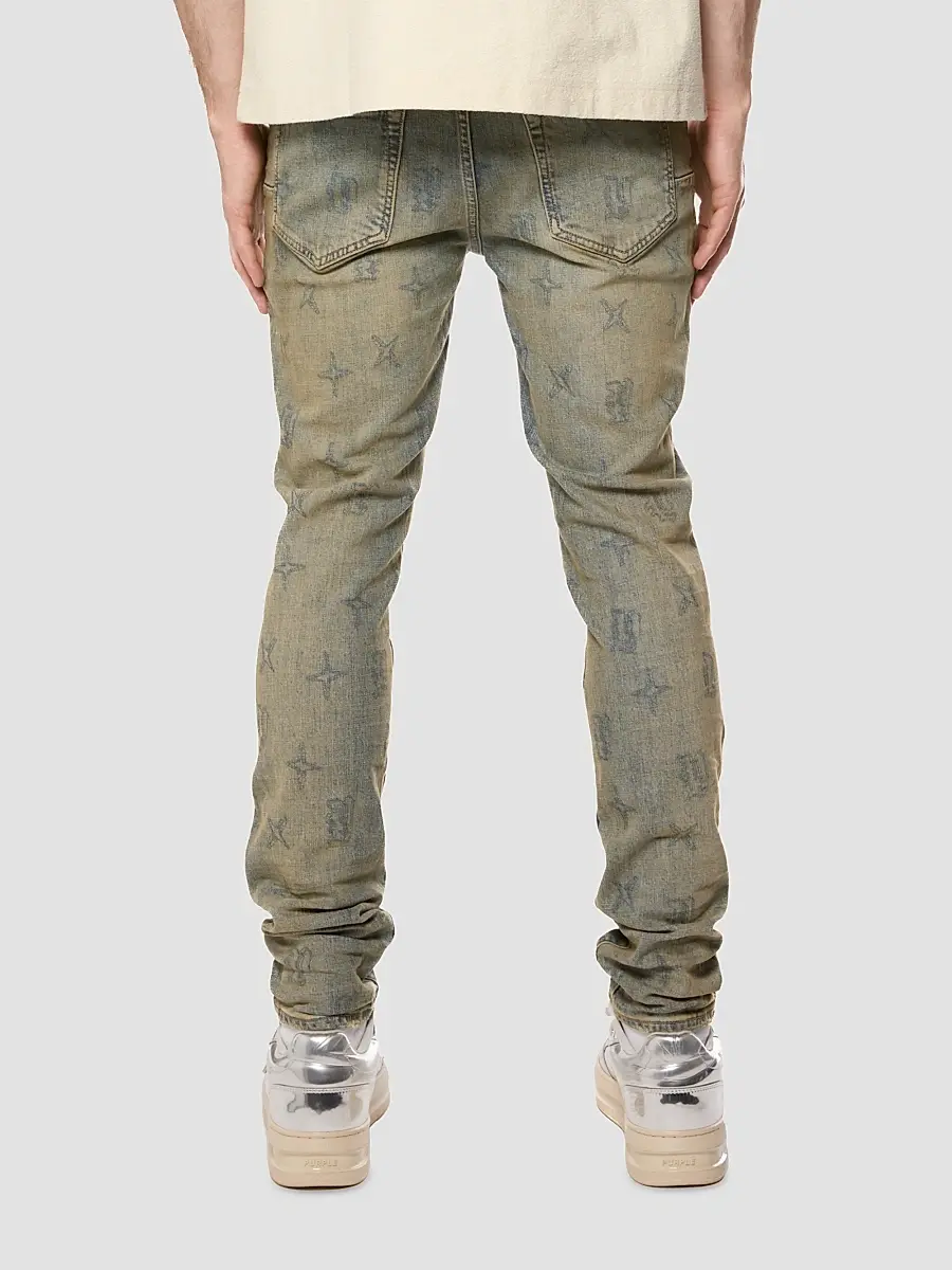 Purple Brand Men's Gothic Wire Monogram Skinny Jeans | Thumbnail 2