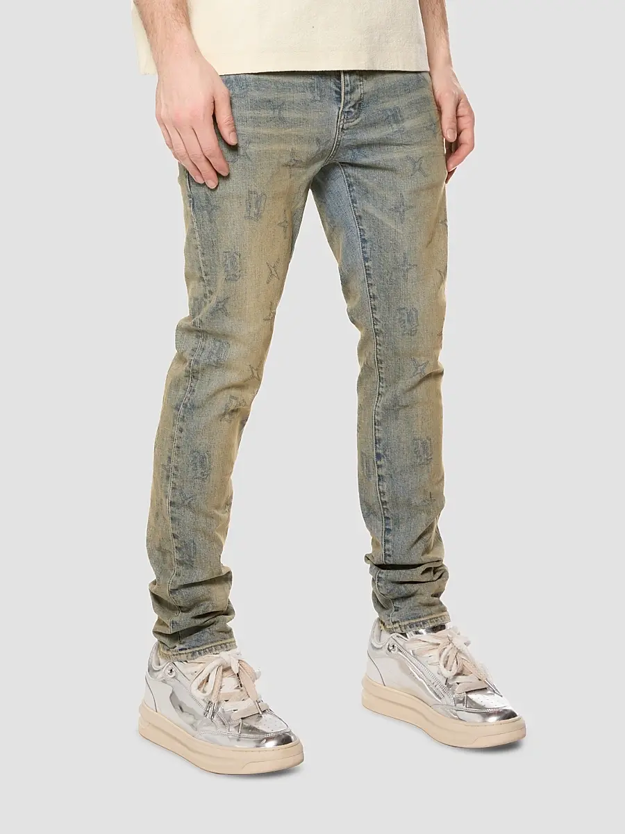 Purple Brand Men's Gothic Wire Monogram Skinny Jeans | Thumbnail 3