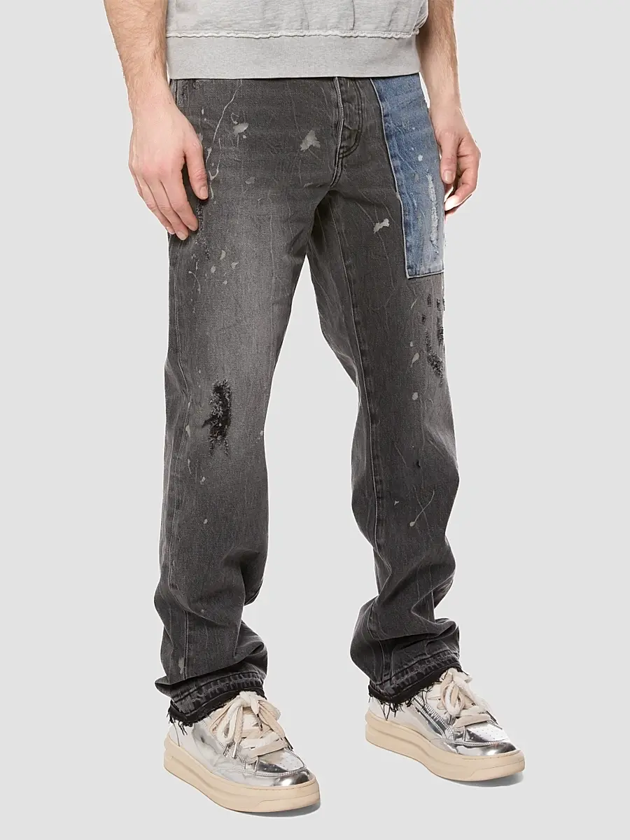 Purple Brand Men's Colorblocked Patchwork Straight-Leg Jeans | Thumbnail 3 Purple Brand Men's Colorblocked Patchwork Straight-Leg Jeans | Thumbnail 3