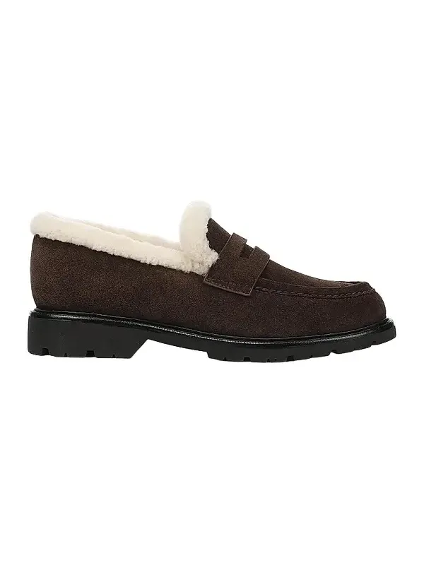 Women's Siena Suede & Shearling Penny Loafers