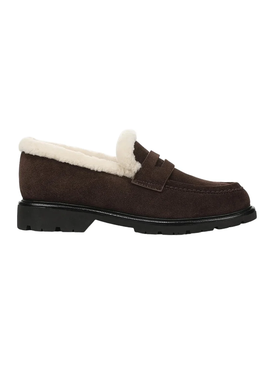 Women's Siena Suede & Shearling Penny Loafers Women's Siena Suede & Shearling Penny Loafers