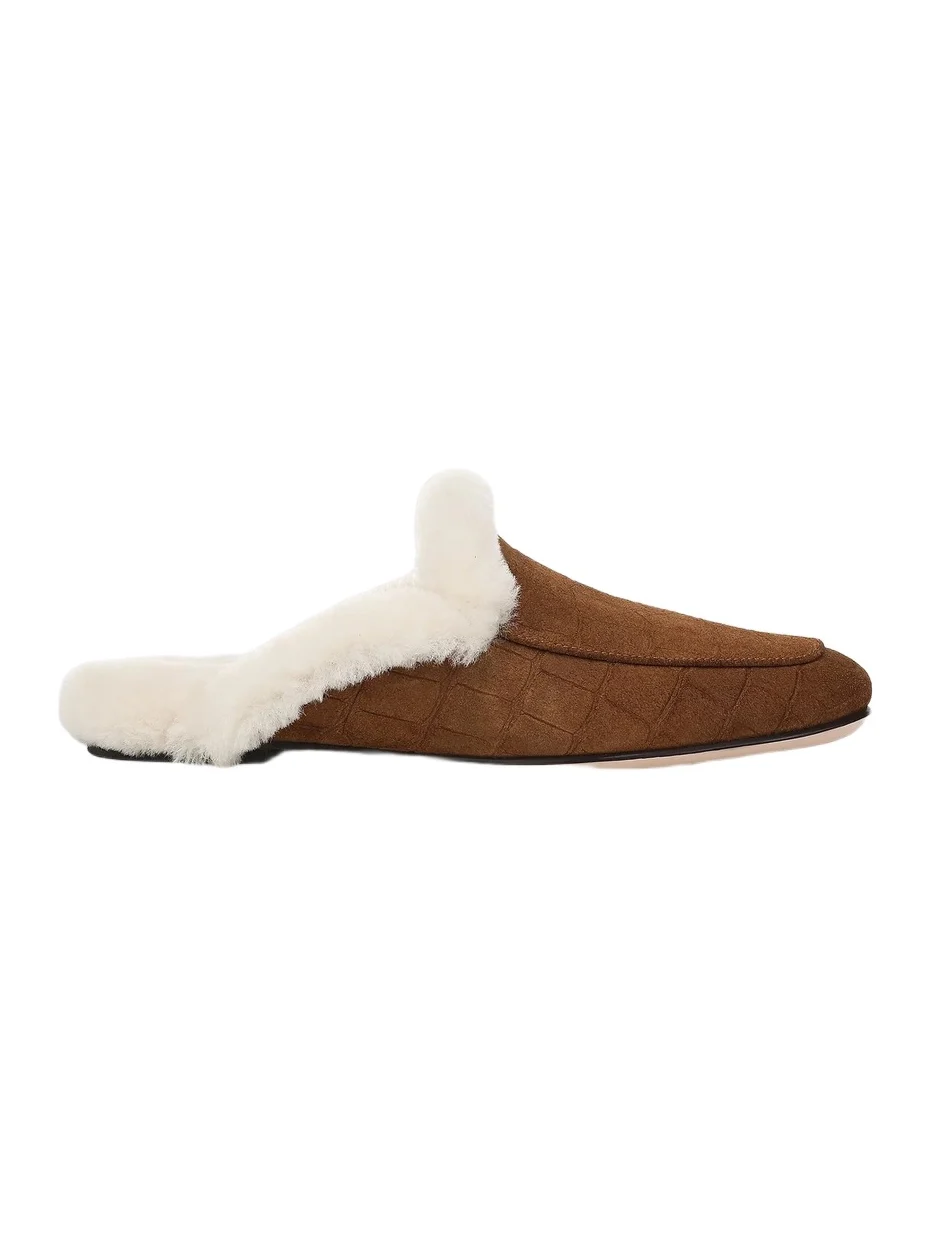 Favorite Daughter Women's Yvette Fur-Lined Suede Mules
