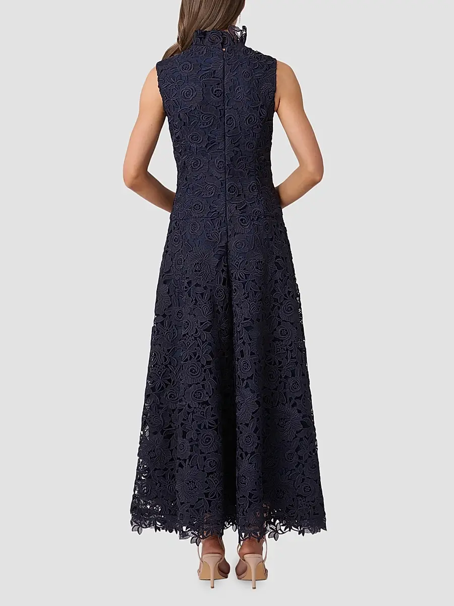 Shoshanna Women's Tory Lace Mock Turtleneck Midi Dress | Thumbnail 3 Shoshanna Women's Tory Lace Mock Turtleneck Midi Dress | Thumbnail 3