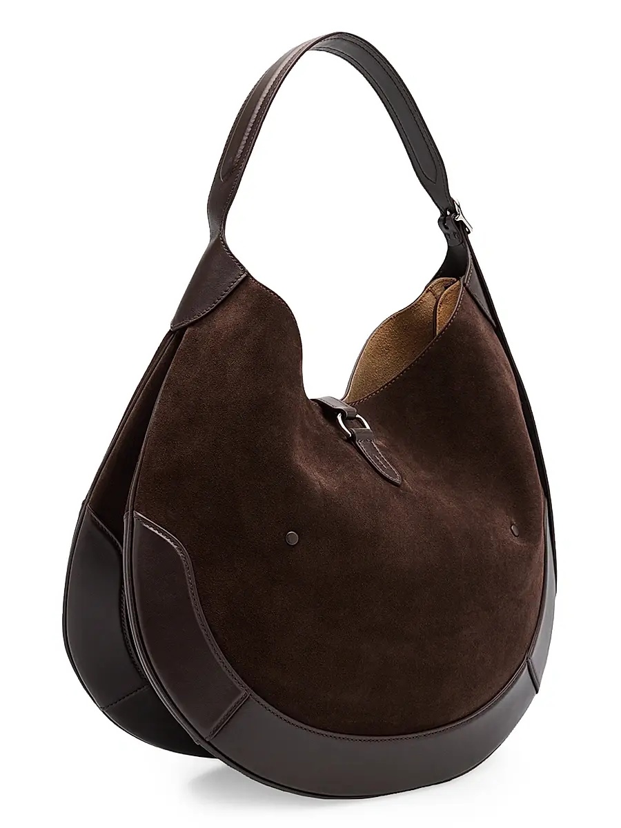 Polo Ralph Lauren Women's Large Polo ID Suede Shoulder Bag | Thumbnail 5