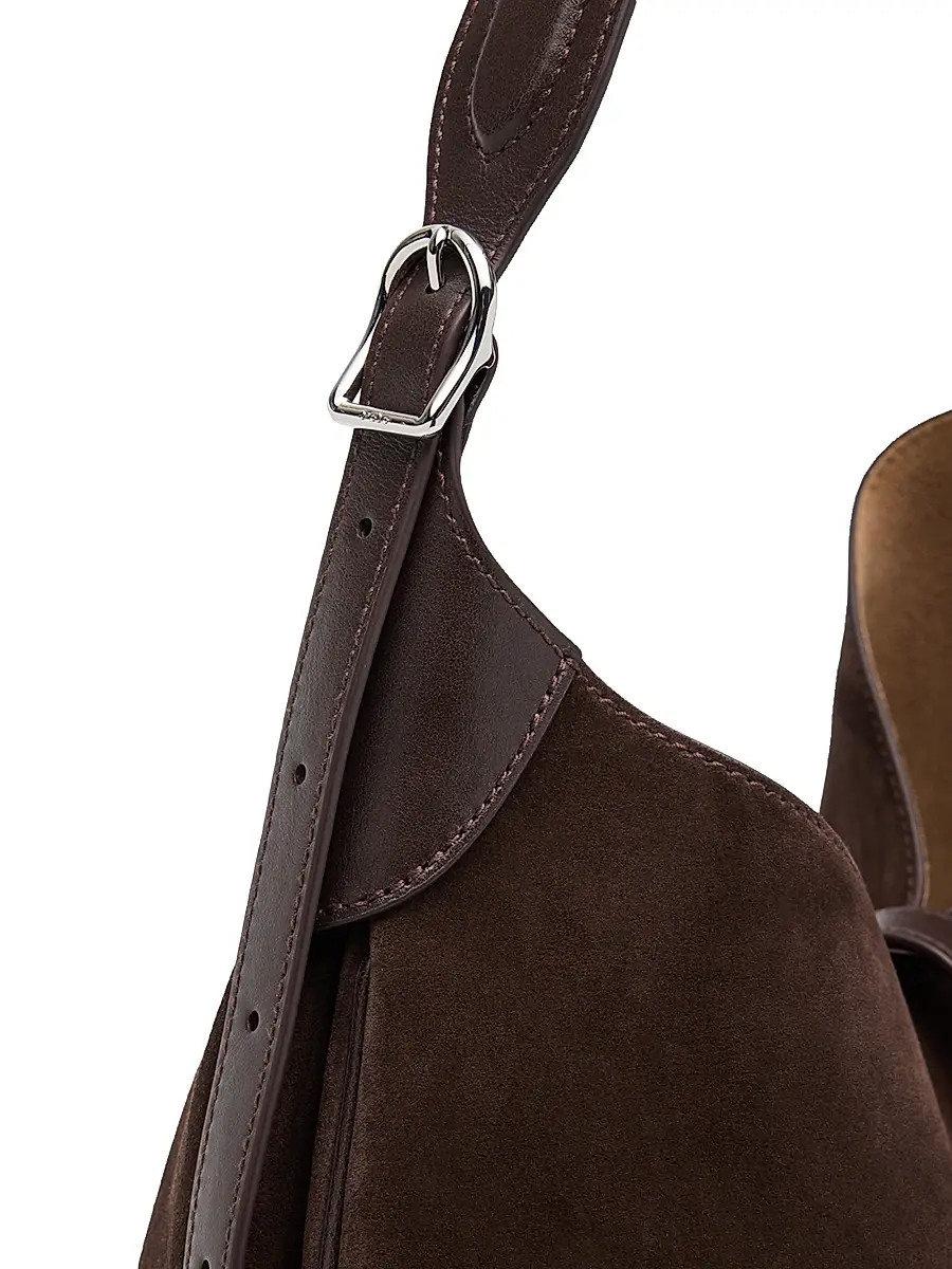 Polo Ralph Lauren Women's Large Polo ID Suede Shoulder Bag | Thumbnail 6