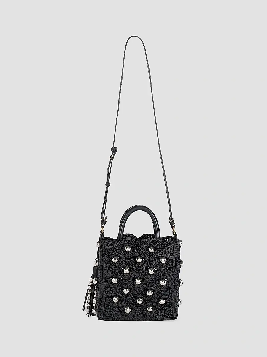 Rabanne Women's Embellished Raffia Top Handle Bag | Thumbnail 6