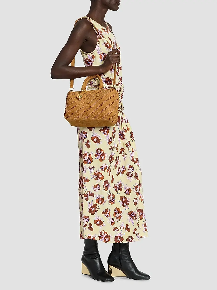 Rabanne Women's Suede-Cotton Top Handle Bag | Thumbnail 2 Rabanne Women's Suede-Cotton Top Handle Bag | Thumbnail 2