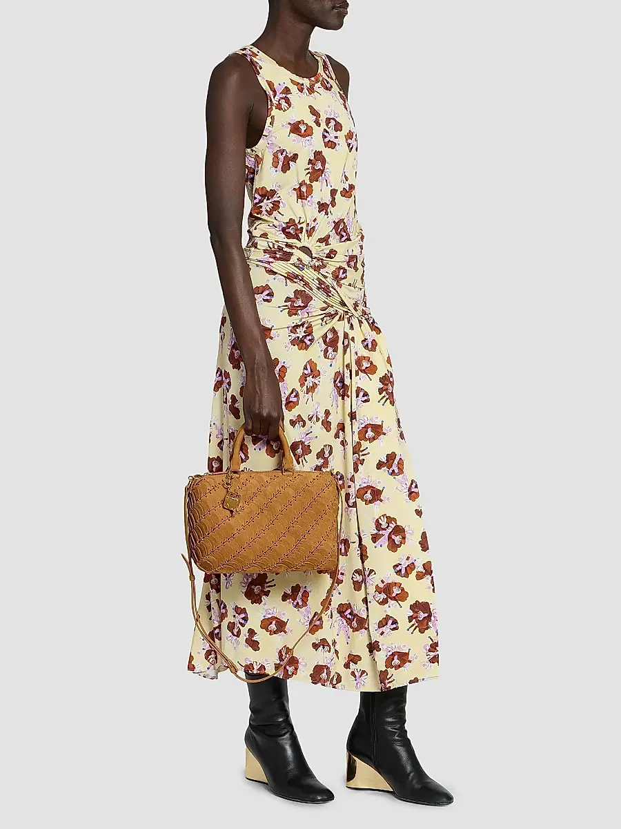 Rabanne Women's Suede-Cotton Top Handle Bag | Thumbnail 3 Rabanne Women's Suede-Cotton Top Handle Bag | Thumbnail 3