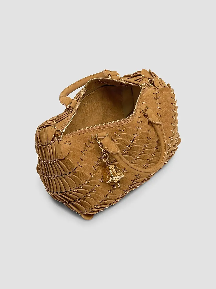 Rabanne Women's Suede-Cotton Top Handle Bag | Thumbnail 4 Rabanne Women's Suede-Cotton Top Handle Bag | Thumbnail 4