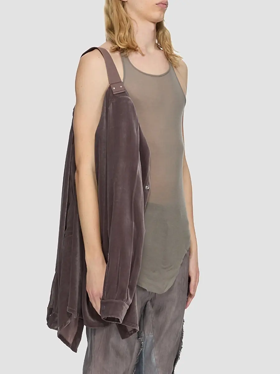 Rick Owens Men's Fogpocket Velvet Outershirt | Thumbnail 7 Rick Owens Men's Fogpocket Velvet Outershirt | Thumbnail 7