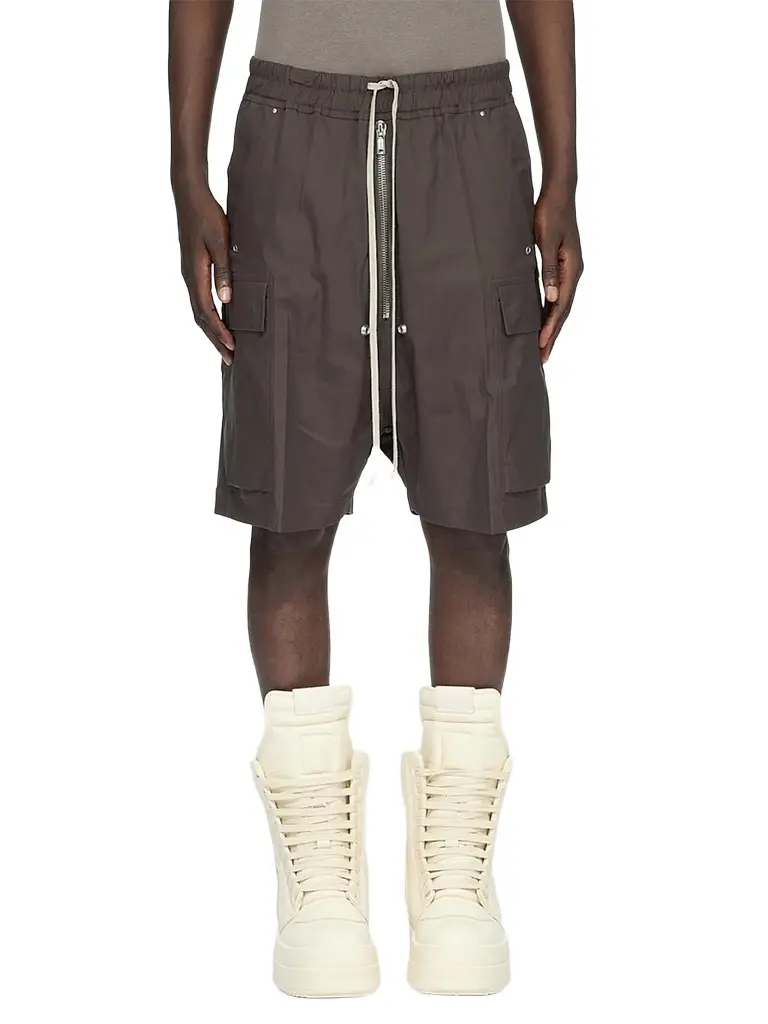 Rick Owens Men's Cargobela Drawstring Shorts - Dark Dust | Image 1 Rick Owens Men's Cargobela Drawstring Shorts - Dark Dust | Image 1