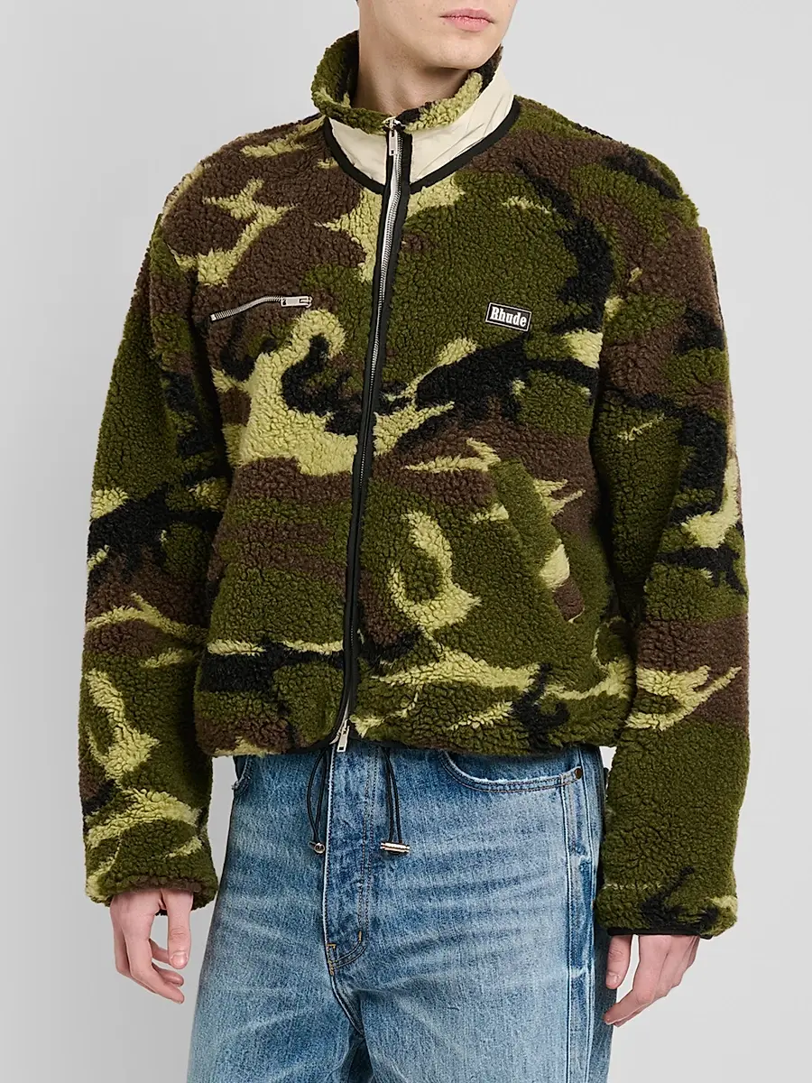 Rhude Men's Parilla Camouflage Wool-Blend Fleece Jacket | Thumbnail 4 Rhude Men's Parilla Camouflage Wool-Blend Fleece Jacket | Thumbnail 4