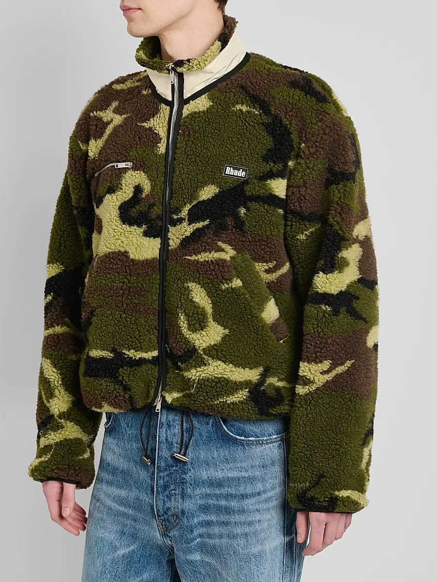 Rhude Men's Parilla Camouflage Wool-Blend Fleece Jacket | Thumbnail 5 Rhude Men's Parilla Camouflage Wool-Blend Fleece Jacket | Thumbnail 5