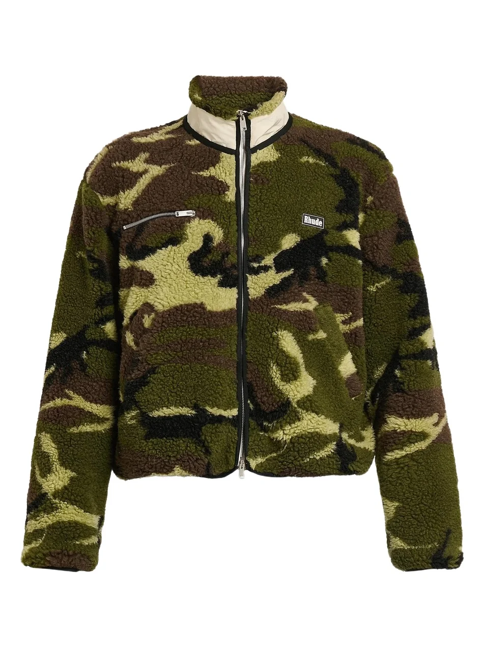 Rhude Men's Parilla Camouflage Wool-Blend Fleece Jacket