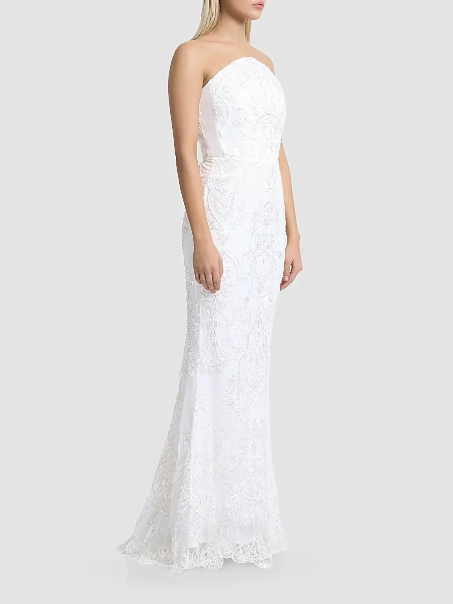 Zhivago Women's Ithaca Lace Strapless Gown | Thumbnail 4