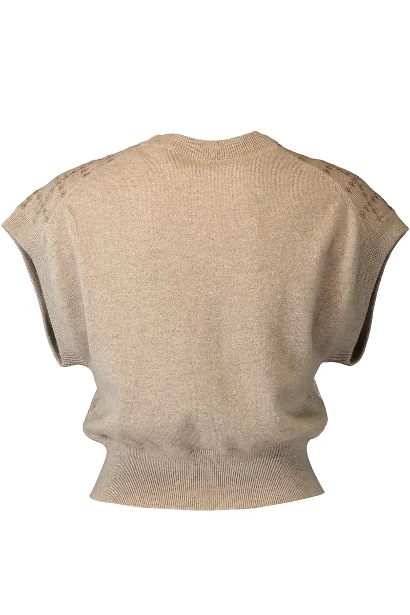 Brunello Cucinelli Dazzling Windowpane Embroidery Knit T-Shirt | Thumbnail 4 Brunello Cucinelli Dazzling Windowpane Embroidery Knit T-Shirt | Thumbnail 4