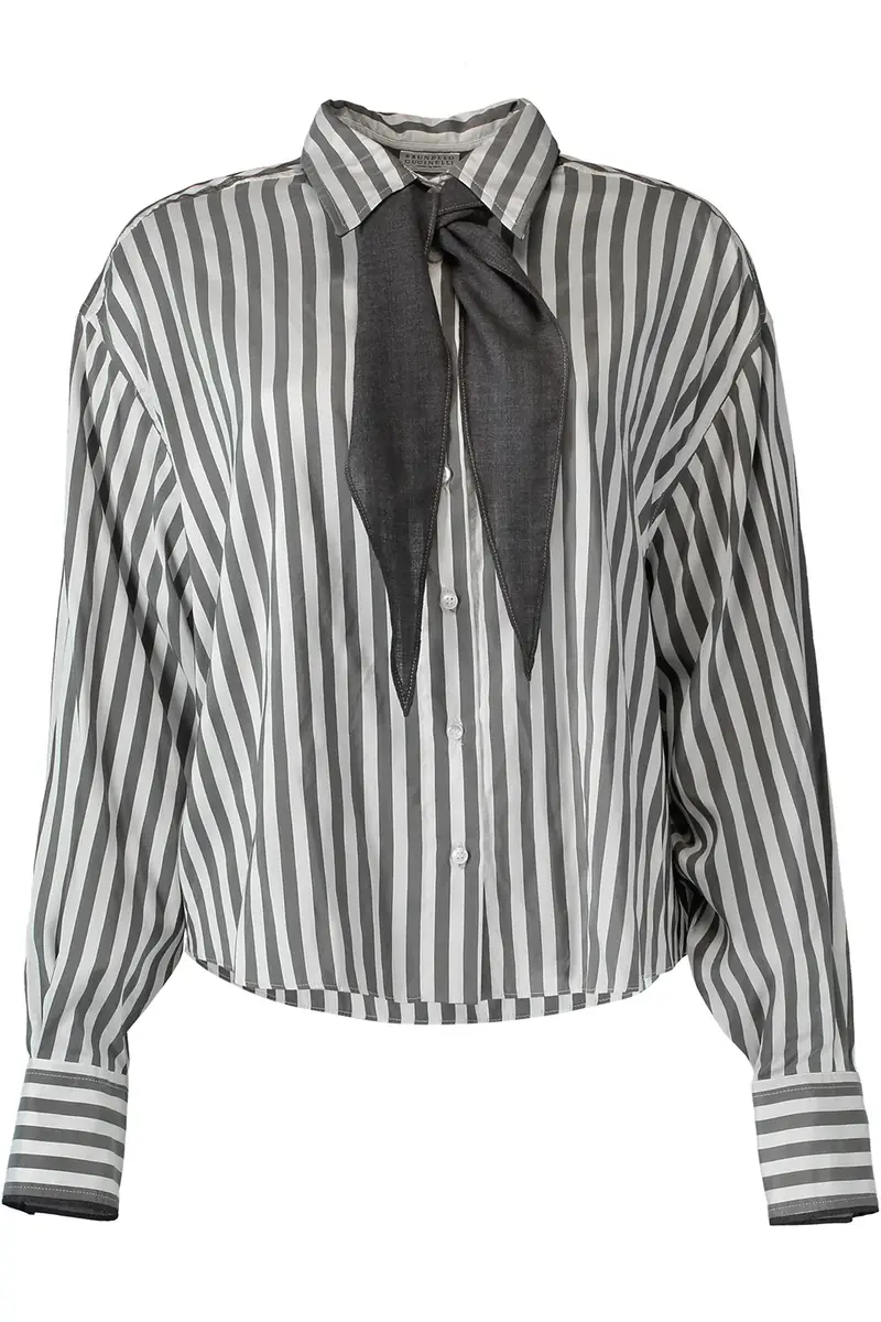 Brunello Cucinelli Wide Stripe Relaxed Shirt | Image 1 Brunello Cucinelli Wide Stripe Relaxed Shirt | Image 1