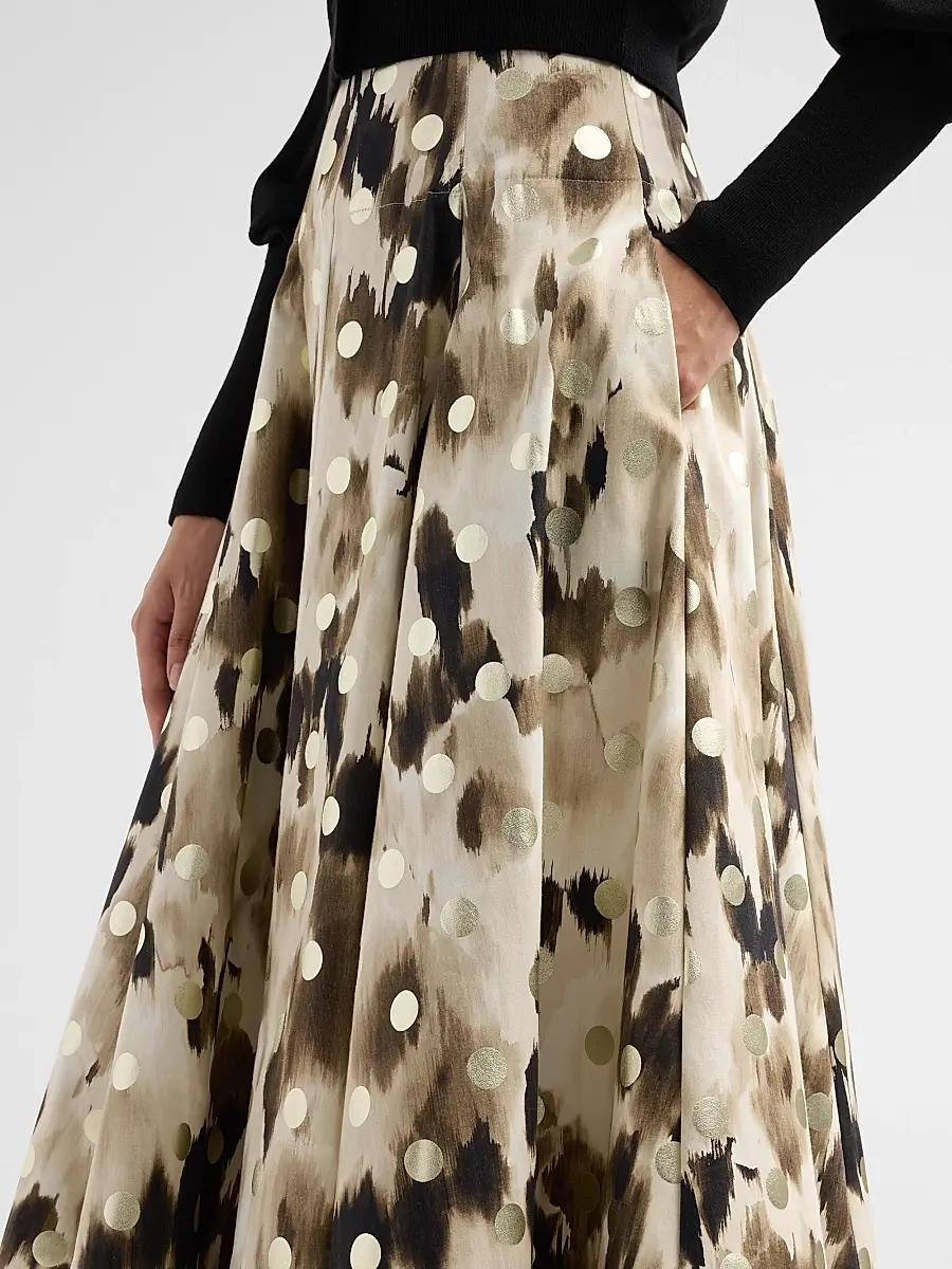 Lela Rose Women's Parker Ikat Polka Dot Midi-Skirt | Thumbnail 5