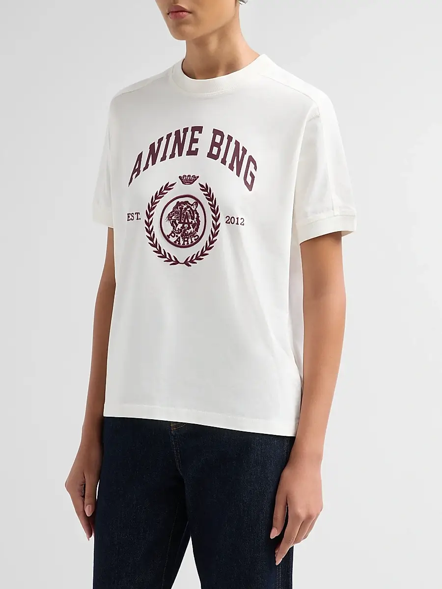 Anine Bing Women's Jaylin Logo Jersey T-Shirt | Thumbnail 4 Anine Bing Women's Jaylin Logo Jersey T-Shirt | Thumbnail 4