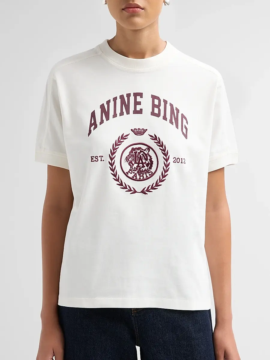 Anine Bing Women's Jaylin Logo Jersey T-Shirt | Thumbnail 5 Anine Bing Women's Jaylin Logo Jersey T-Shirt | Thumbnail 5