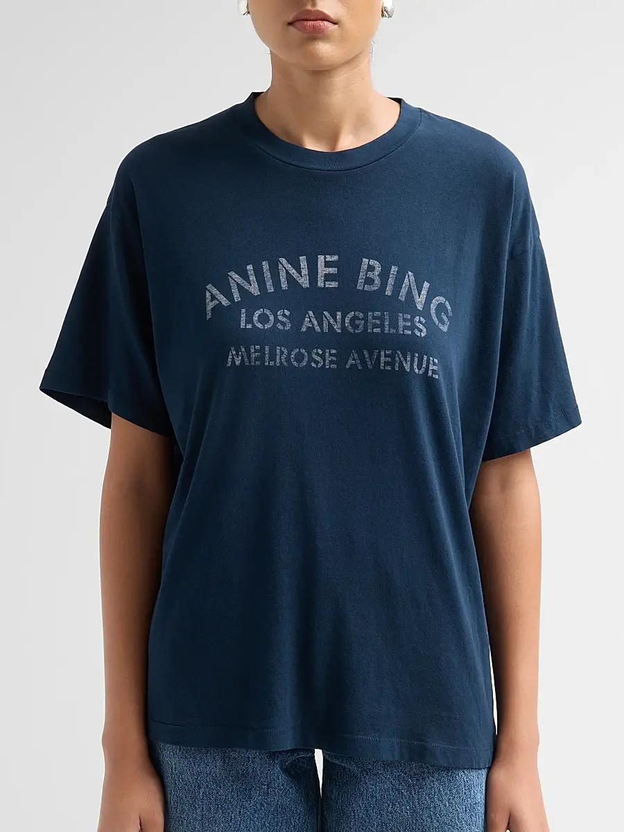 Anine Bing Women's Cade Melrose Stencil T-Shirt | Thumbnail 5 Anine Bing Women's Cade Melrose Stencil T-Shirt | Thumbnail 5