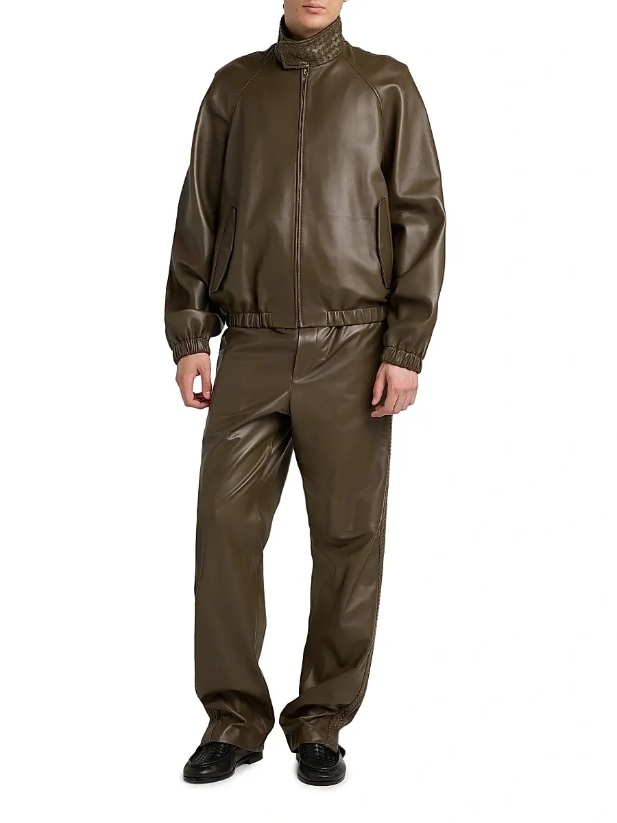 Bottega Veneta Men's Wide-Leg Leather Trousers | Thumbnail 2