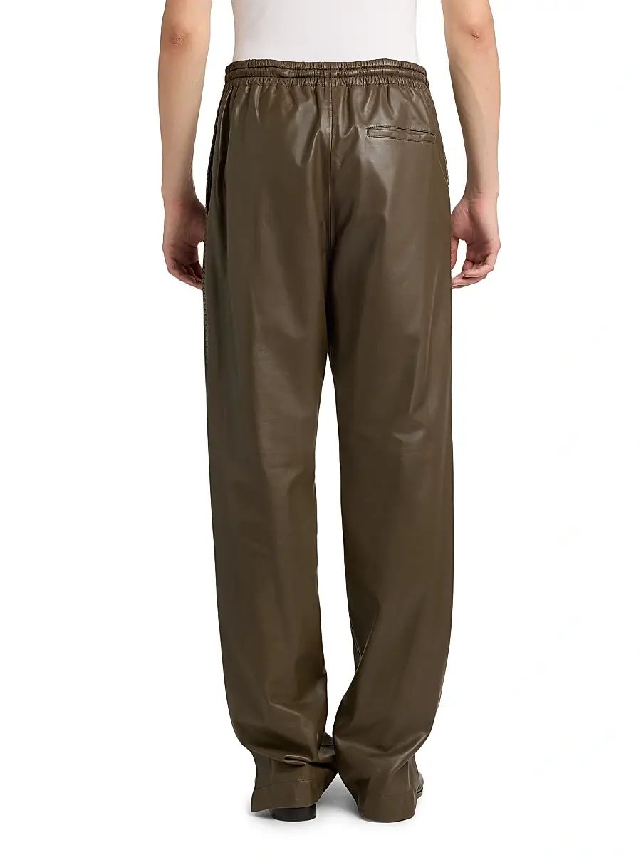 Bottega Veneta Men's Wide-Leg Leather Trousers | Thumbnail 5