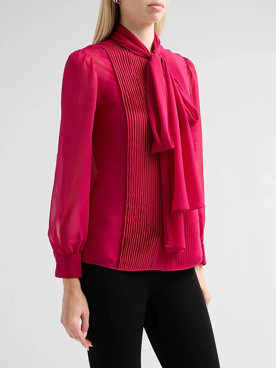 Carolina Herrera Women's Tieneck Silk Blouse | Thumbnail 4