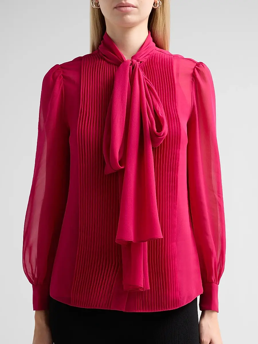 Carolina Herrera Women's Tieneck Silk Blouse | Thumbnail 5