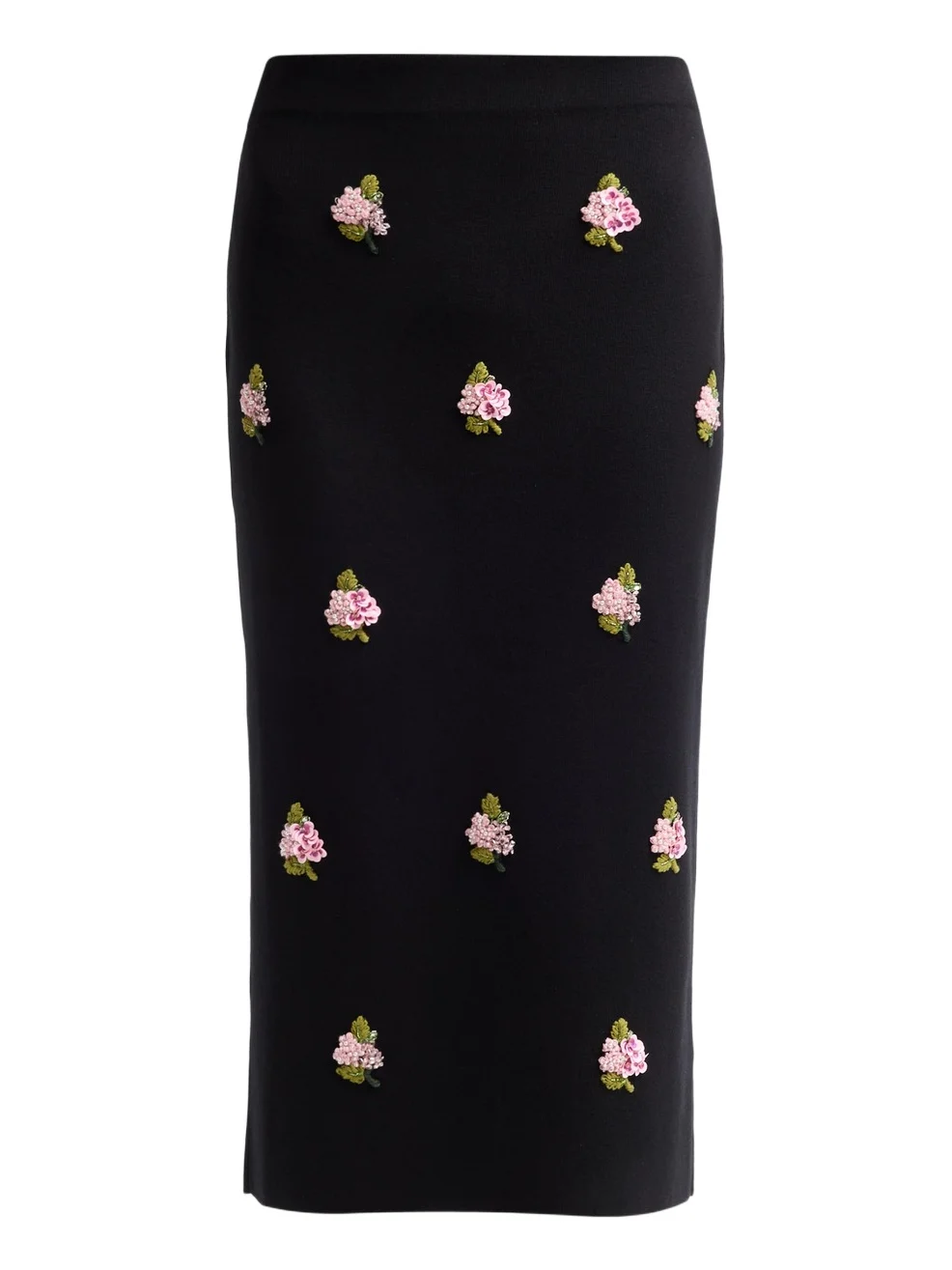 Women's Floral-Beaded Silk-Cotton Pencil Skirt Women's Floral-Beaded Silk-Cotton Pencil Skirt