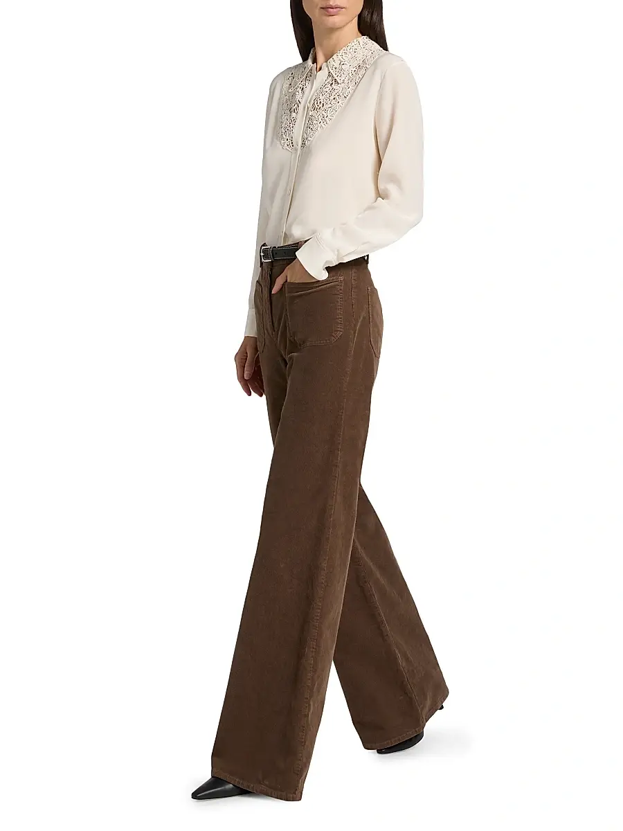 Nili Lotan Women's Florence Flared Cotton-Blend Corduroy Pants | Thumbnail 2 Nili Lotan Women's Florence Flared Cotton-Blend Corduroy Pants | Thumbnail 2