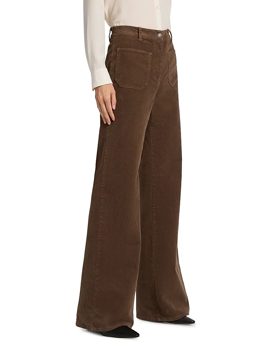 Nili Lotan Women's Florence Flared Cotton-Blend Corduroy Pants | Thumbnail 4 Nili Lotan Women's Florence Flared Cotton-Blend Corduroy Pants | Thumbnail 4